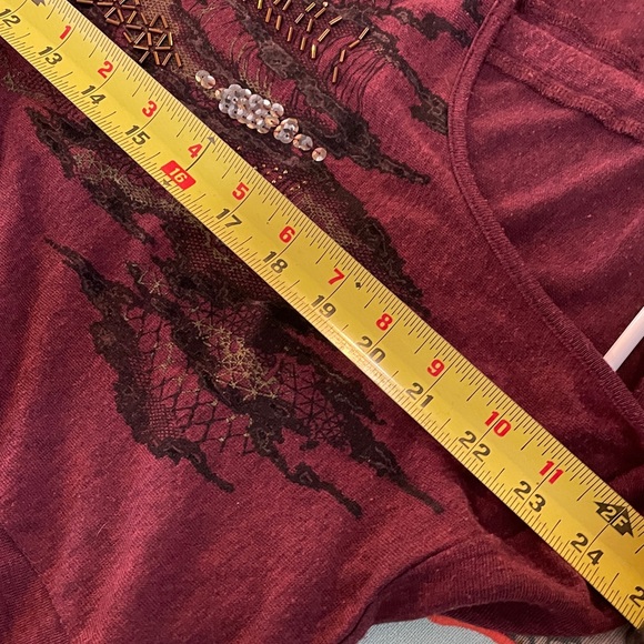 Miss Me Size Medium Deep Red Long Sleeve Top - Picture 11 of 12